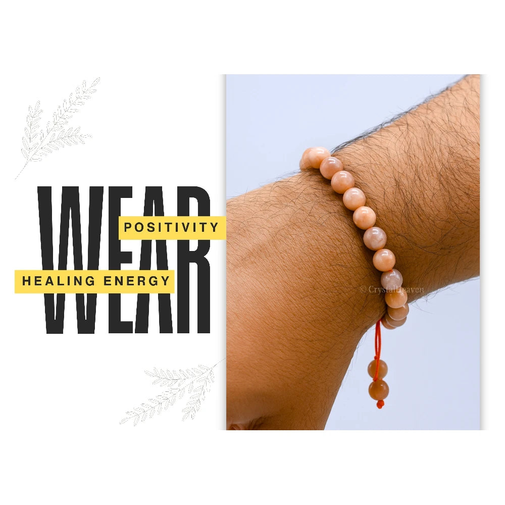 Peach Moonstone Bracelet (Adjustable)