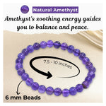 Amethyst Healing Crystal Bracelets - 6mm Beads