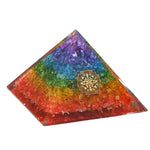7 Chakra Onyx Orgone Pyramid (Small Shriyantra)