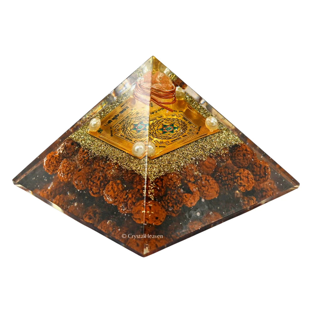 Rudraksha Orgone Pyramid - Shri Kuber Yantra