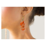 Carnelian Crystal Earrings (Gold)