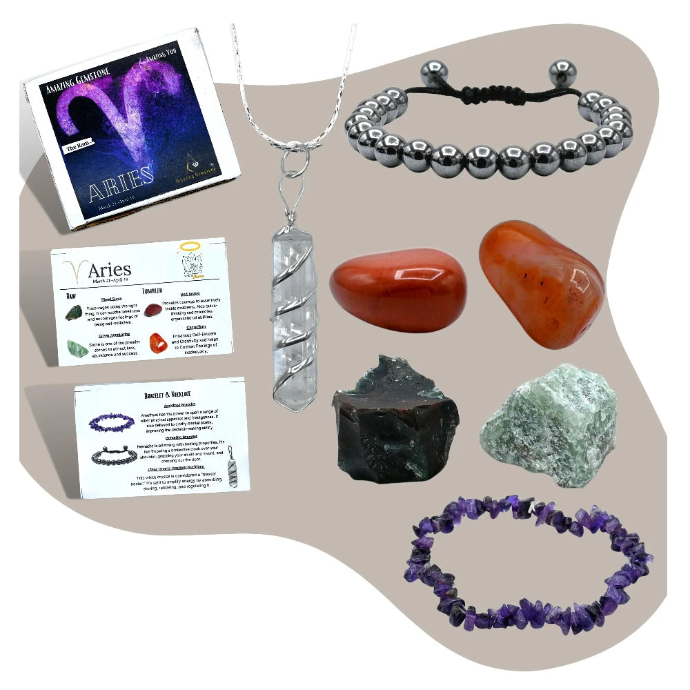 Aries Healing Crystals and Stones Premium Set