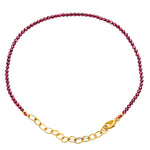 Red Garnet Bracelets - 2mm Faceted Beads (Gold)