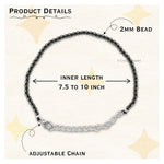 Smoky Quartz Bracelets - 2mm Faceted Beads (Silver)
