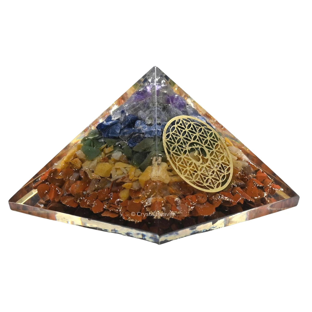 7 Chakra Orgone Pyramid (OM Flower Of Life)