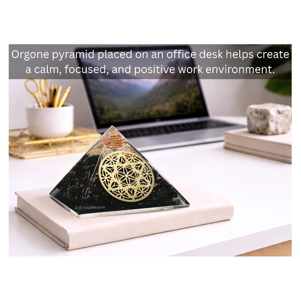 Black Tourmaline Orgone Pyramid (Star Of David)