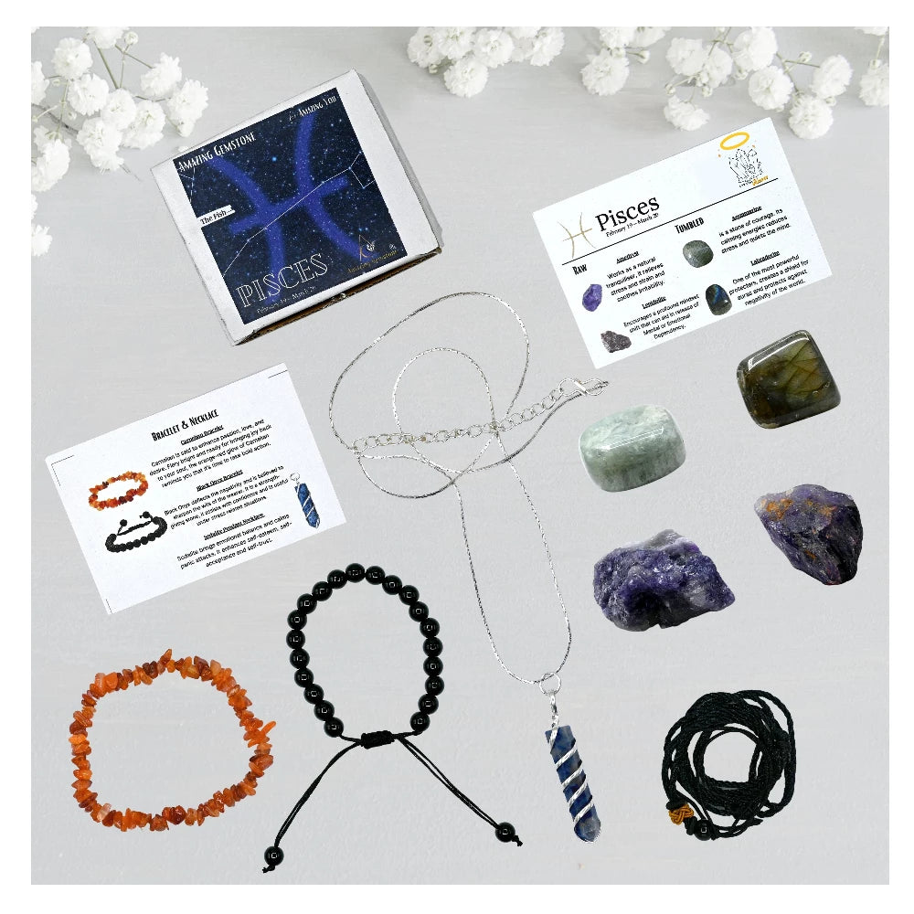 Pisces Healing Crystals and Stones Premium Set