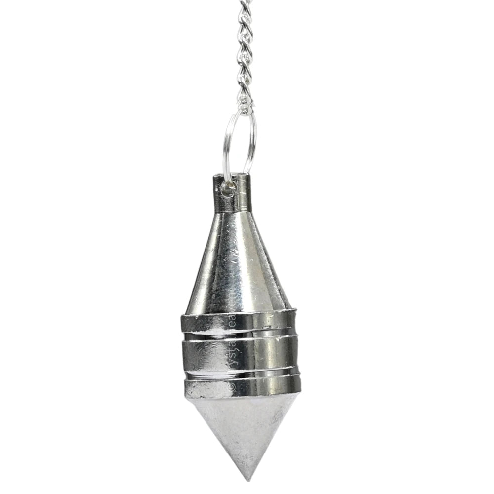 Metal Brass Pendulum - Silver Drum Cone (MP64)