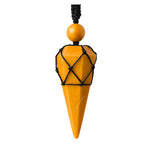 Yellow Jasper Pendulum Pendant Necklace (Macrame)