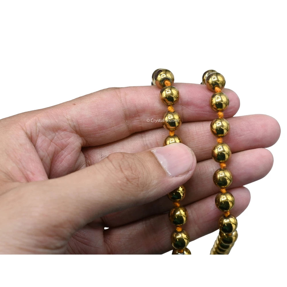 Golden Hematite Japa Mala (Hand Knotted)