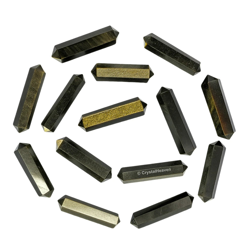 Gold Sheen Obsidian Pencil Points (Double Terminated) (Set of 50)