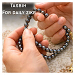 Hematite Crystal Tasbih (Gold)