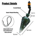 Moss Agate Pendulum Pendant Necklace (Macrame)