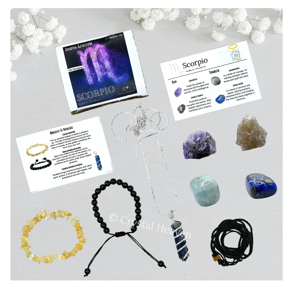 Scorpio Healing Crystals and Stones Premium Set
