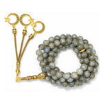 Labradorite Crystal Tasbih (Gold)