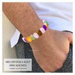 Multi Stone Faceted Beads Bracelet - Oval Stone