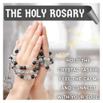 Black Rutilated Quartz Crystal Tasbih (Silver)