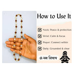 Rudraksha and Sphatik Mala Necklace (Gold Chain - Faceted)