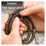 Smoky Quartz Crystal Tasbih (Silver)