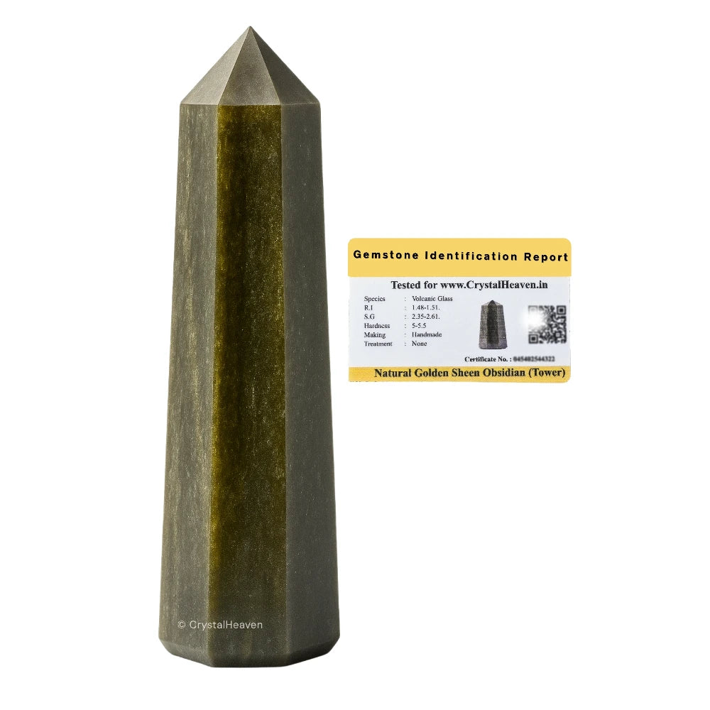 Golden Sheen Obsidian Crystal Tower (2" to 3" inch)