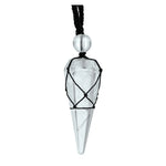 Clear Quartz Pendulum Pendant Necklace (Macrame)
