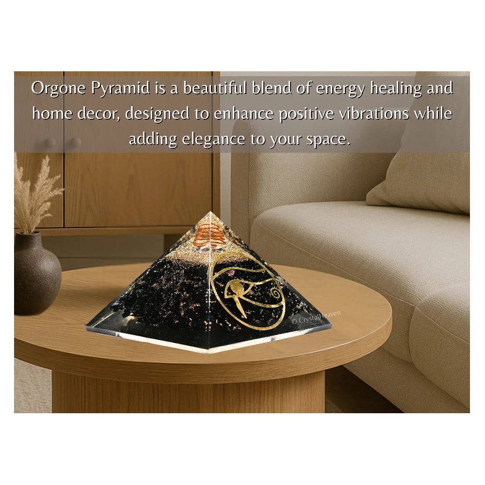 Shungite Orgone Pyramid (Horus Eye)