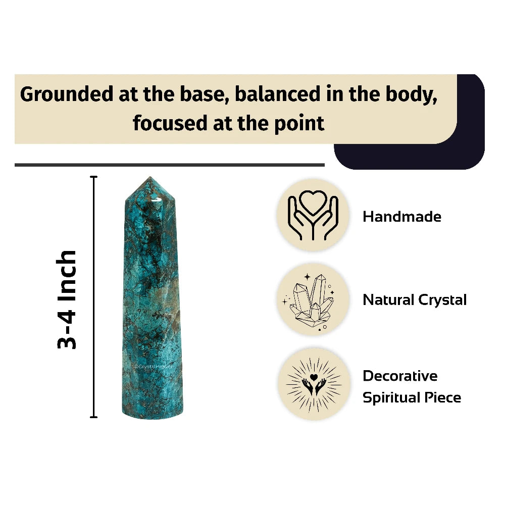 Chrysocolla  Crystal Tower (3" to 4" inch)