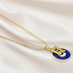 Evil Eye Pendant Necklace with H Initial