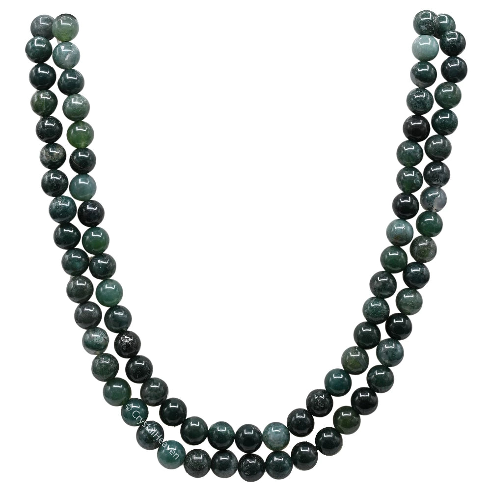 Moss Agate Japa Mala (Without Knot)