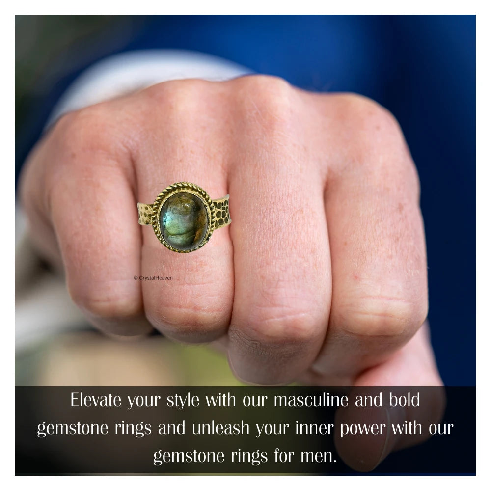 Labradorite Ring (Gold/Oval)