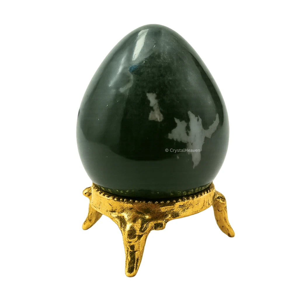Moss Agate Crystal Egg Stone
