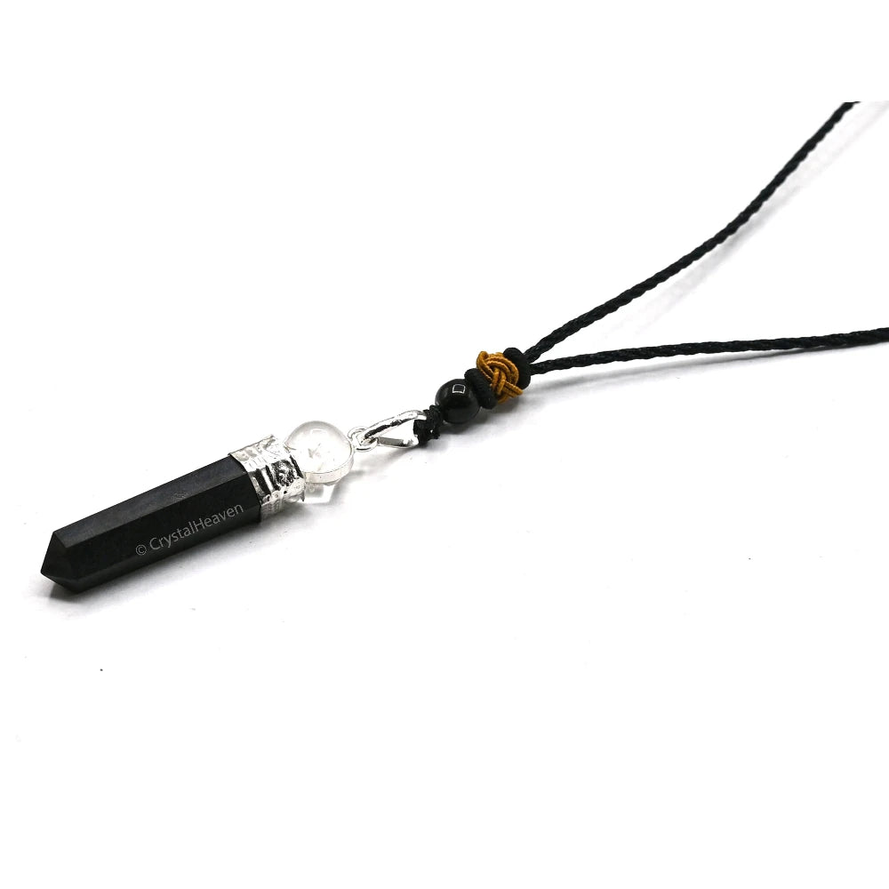 Shungite Necklace - Cap Pencil with Quartz