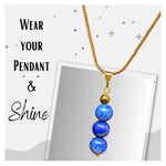 Lapis Lazuli Crystal Bead Necklace (Gold)