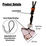 Rose Quartz Pyramid Macrame Pendant Necklace