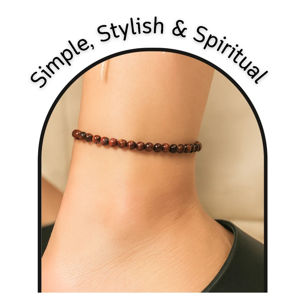 Red Tiger Eye Anklet (Without Knot)