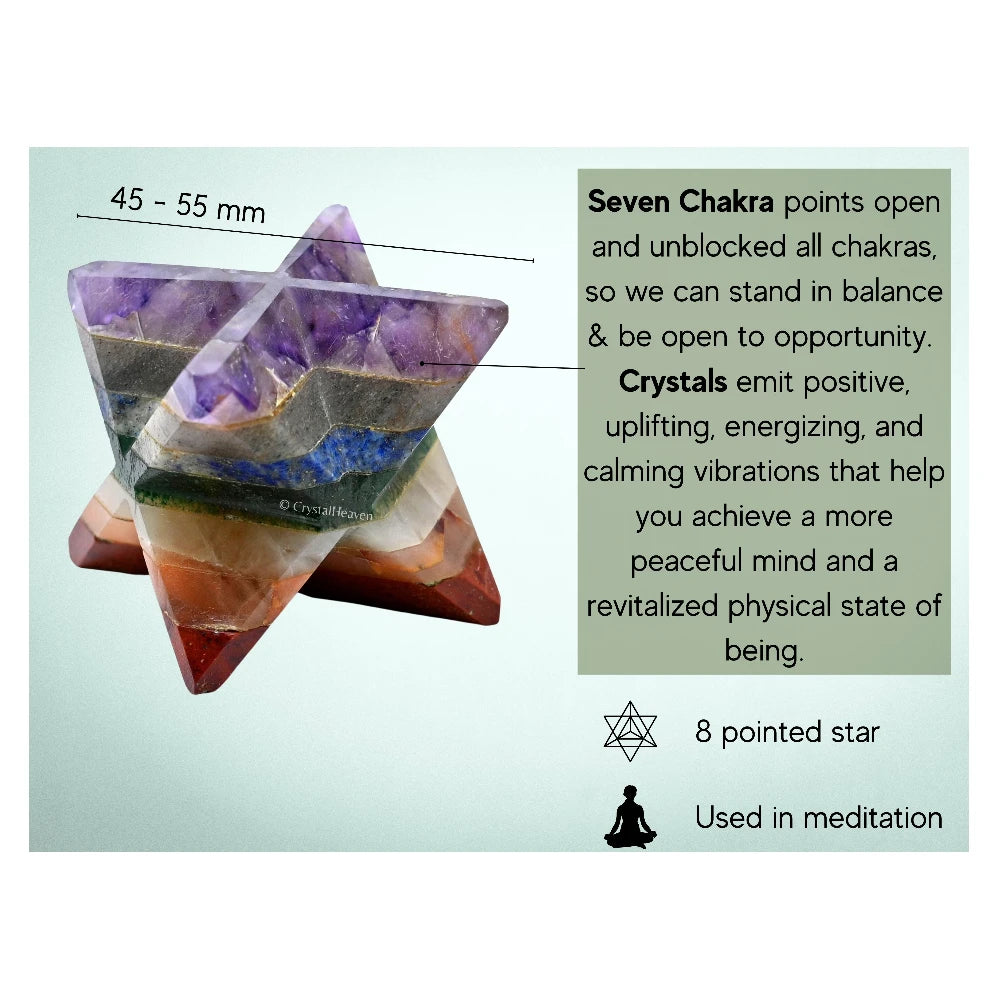 7 Chakra Crystal Merkaba (35-45 mm)