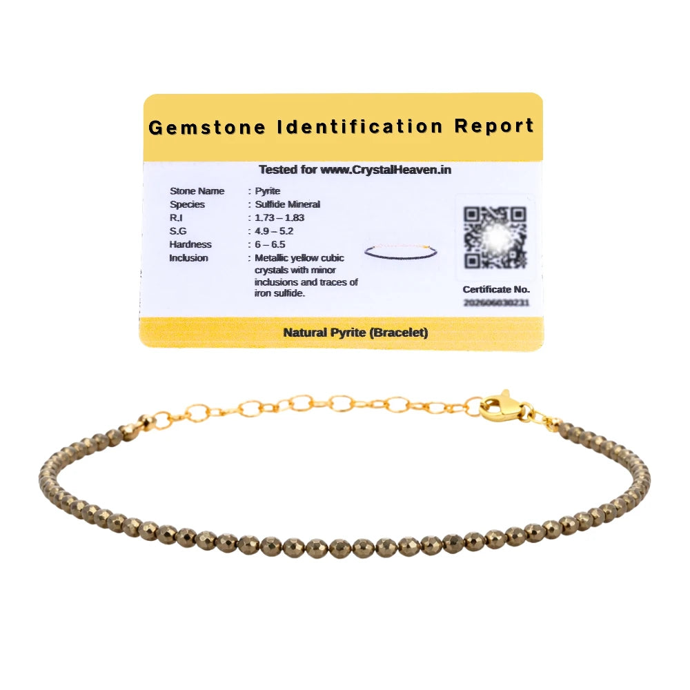 Pyrite Bracelets - 2mm Faceted Beads (Gold)