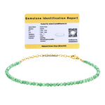 Green Onyx Bracelets - 2mm Faceted Beads (Gold)