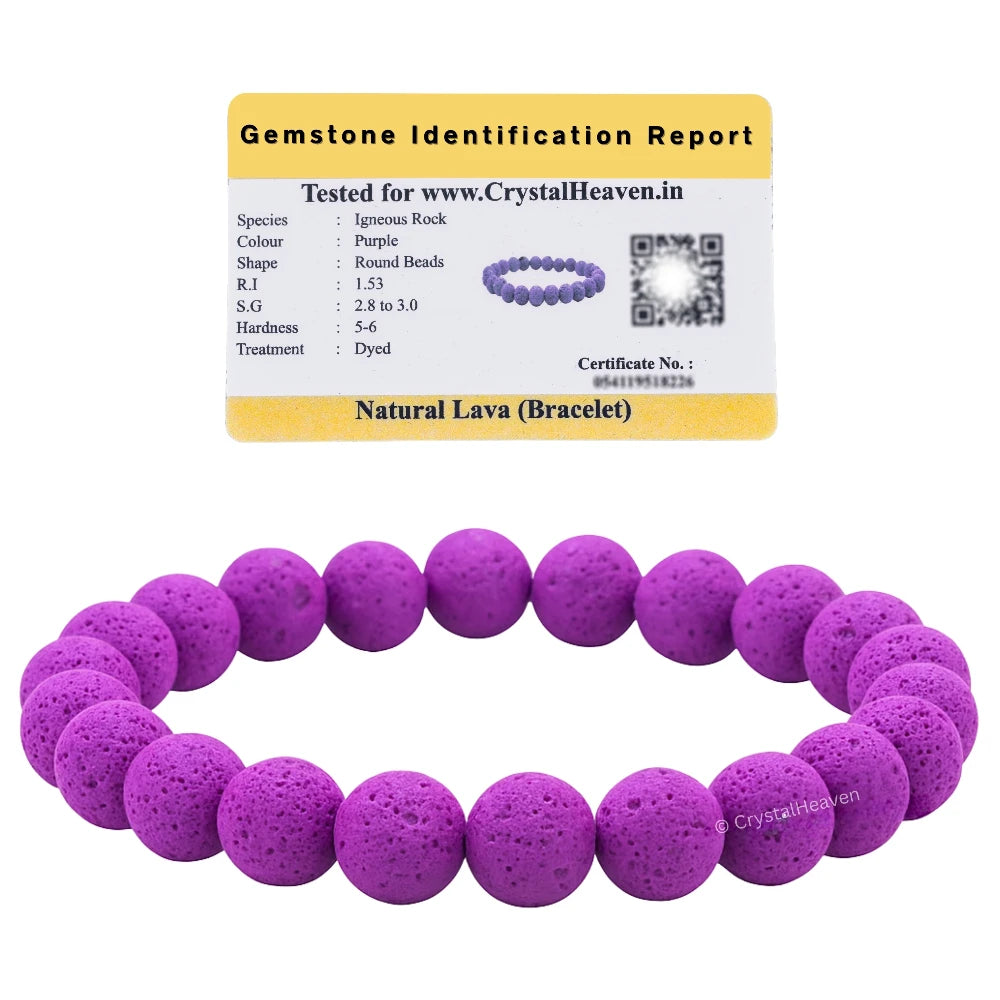 Purple Lava Stone Bracelet (Elastic)