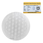 Selenite Charging Plate with Flower of Life (3 Inch)