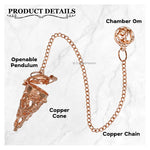 Metal Brass Pendulum - Copper Cone Chamber Om (MP105)