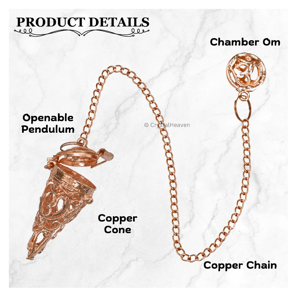 Metal Brass Pendulum - Copper Cone Chamber Om (MP105)