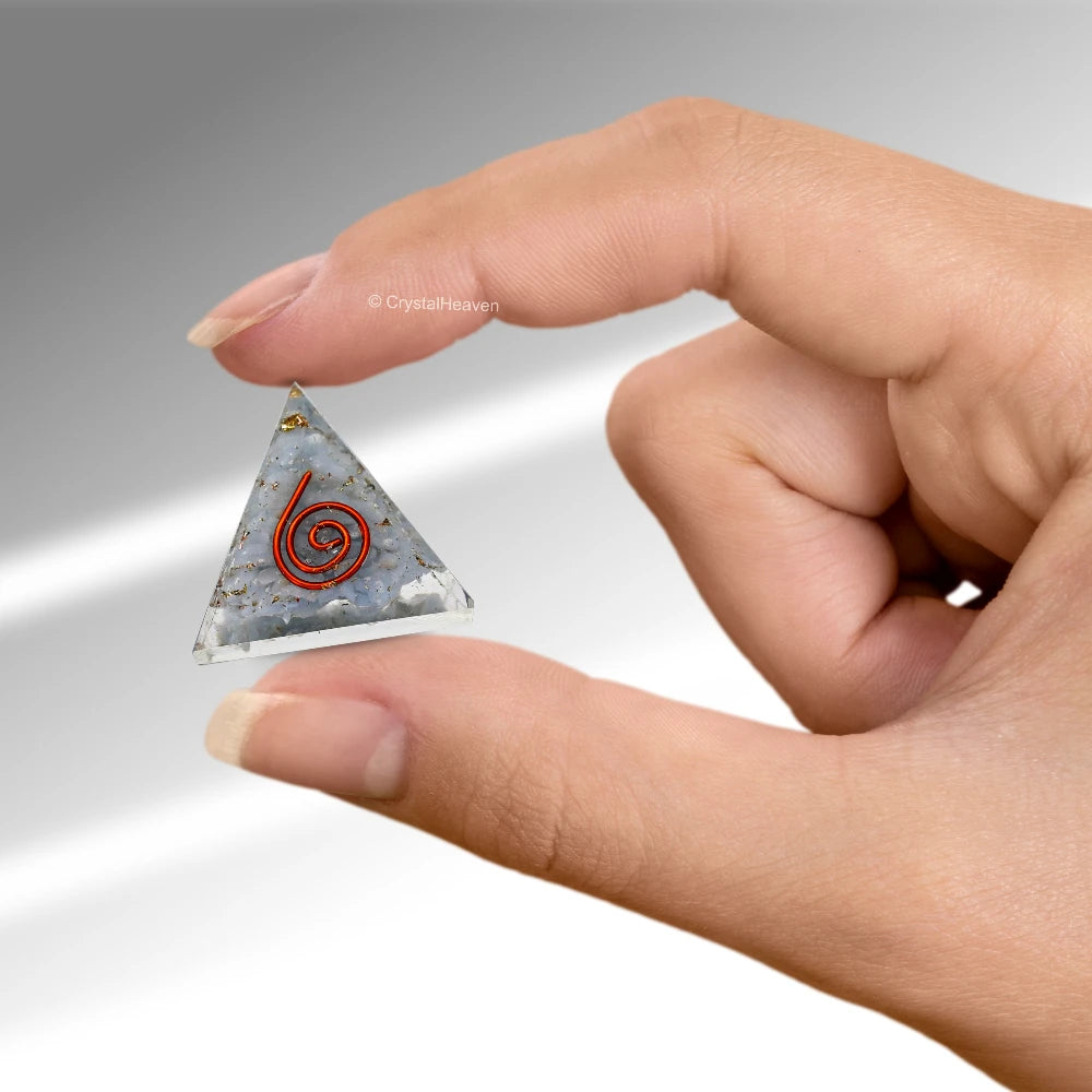 Angelite Orgone Pyramid - 30mm