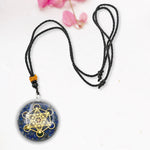 Lapis Lazuli Crystal Orgone Pendant - Metatron Cube
