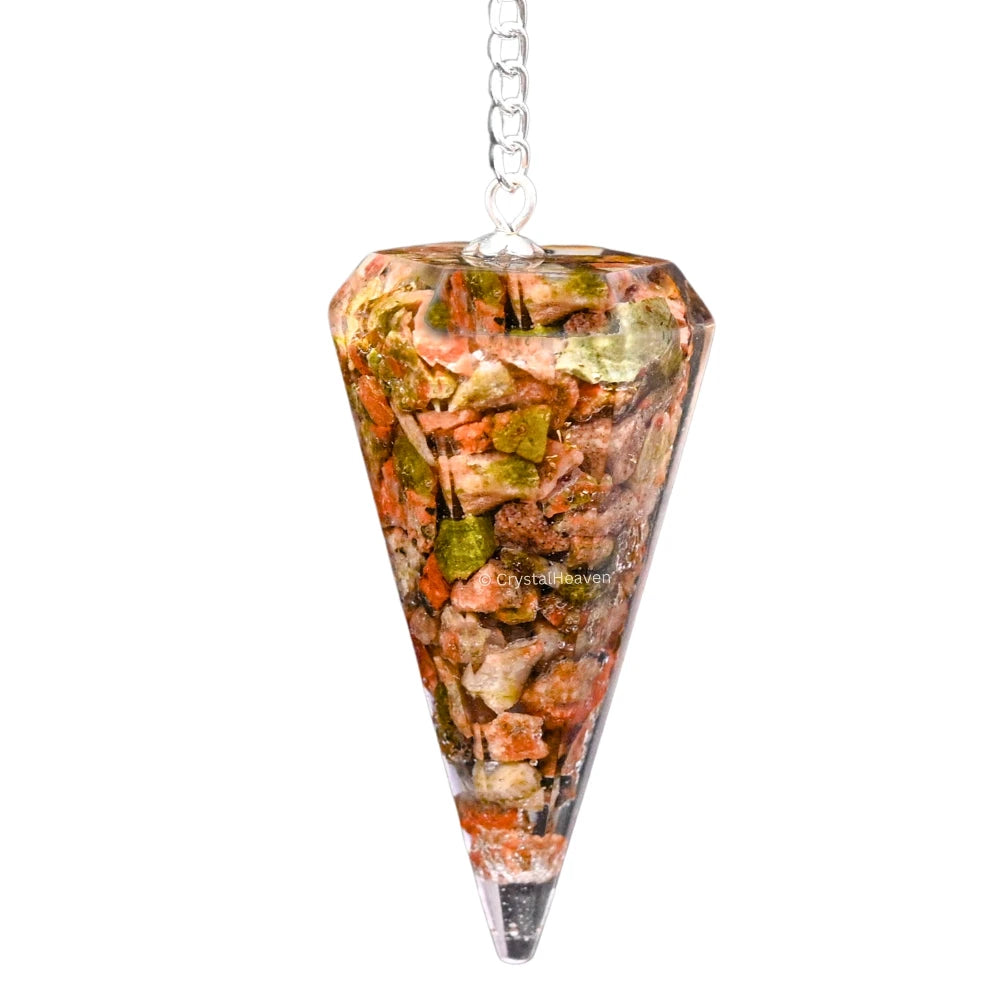 Unakite Crystal Orgone Pendulum