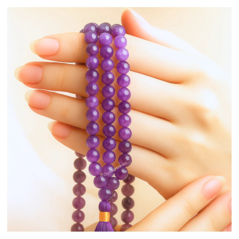 Amethyst Japa Mala (Without Knot)