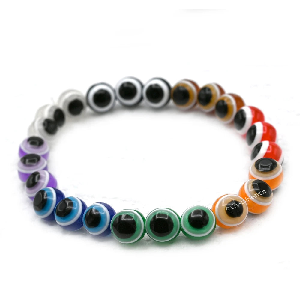 Multi Evil Eye Bracelet (3 By 3 Beads)