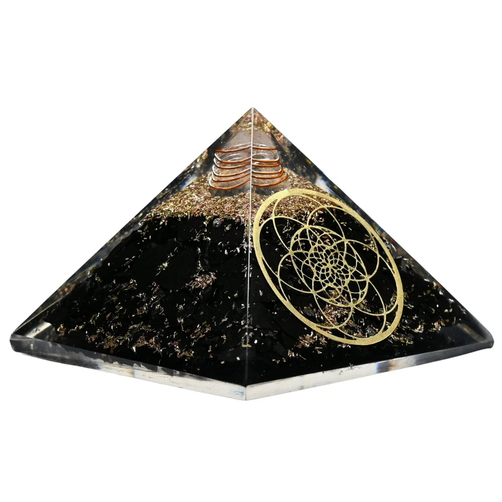 Shungite Orgone Pyramid (Seed Of Life)