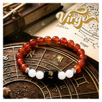 Virgo Bracelet (कन्या राशि) - Carnelian & Milky Quartz