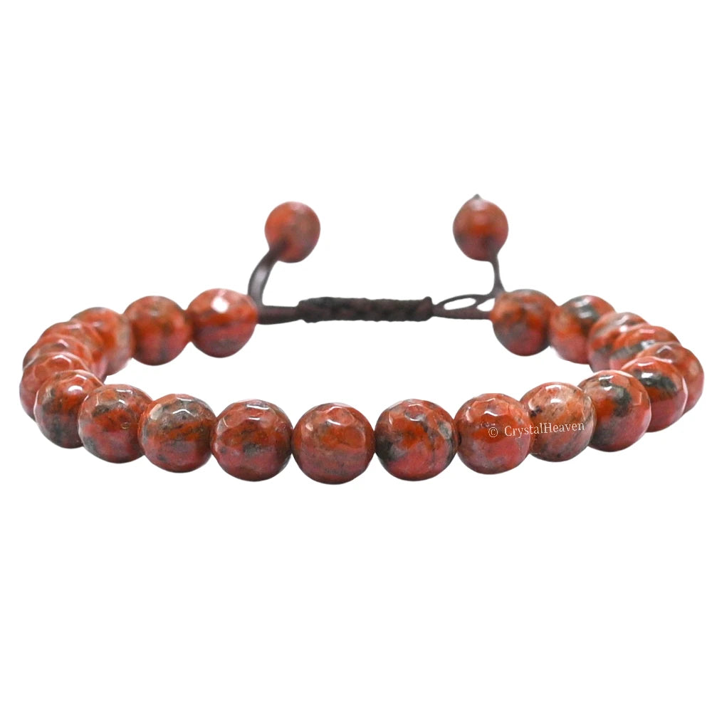 Red Black Jasper Bracelet (Faceted-Adjustable)